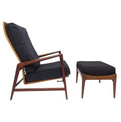 Danish Teak Lounge Chair & Ottoman by Ib Kofod-Larsen, ca. 1960s