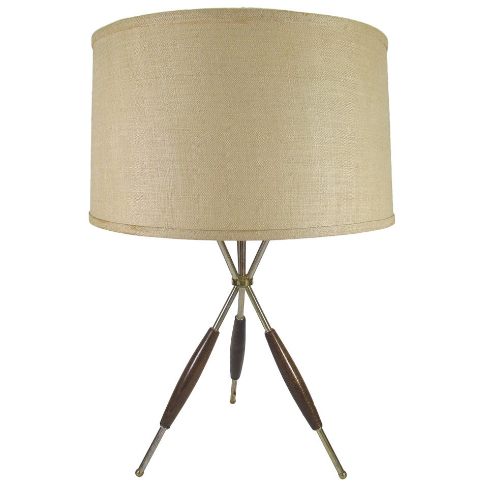Tripod Table Lamp by Gerald Thurston for Lightolier, ca. 1950s at 1stDibs