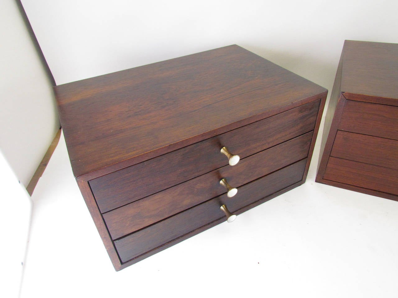 Unknown Pair of Danish Modern Rosewood Modernist Jewelry Boxes, circa 1960s