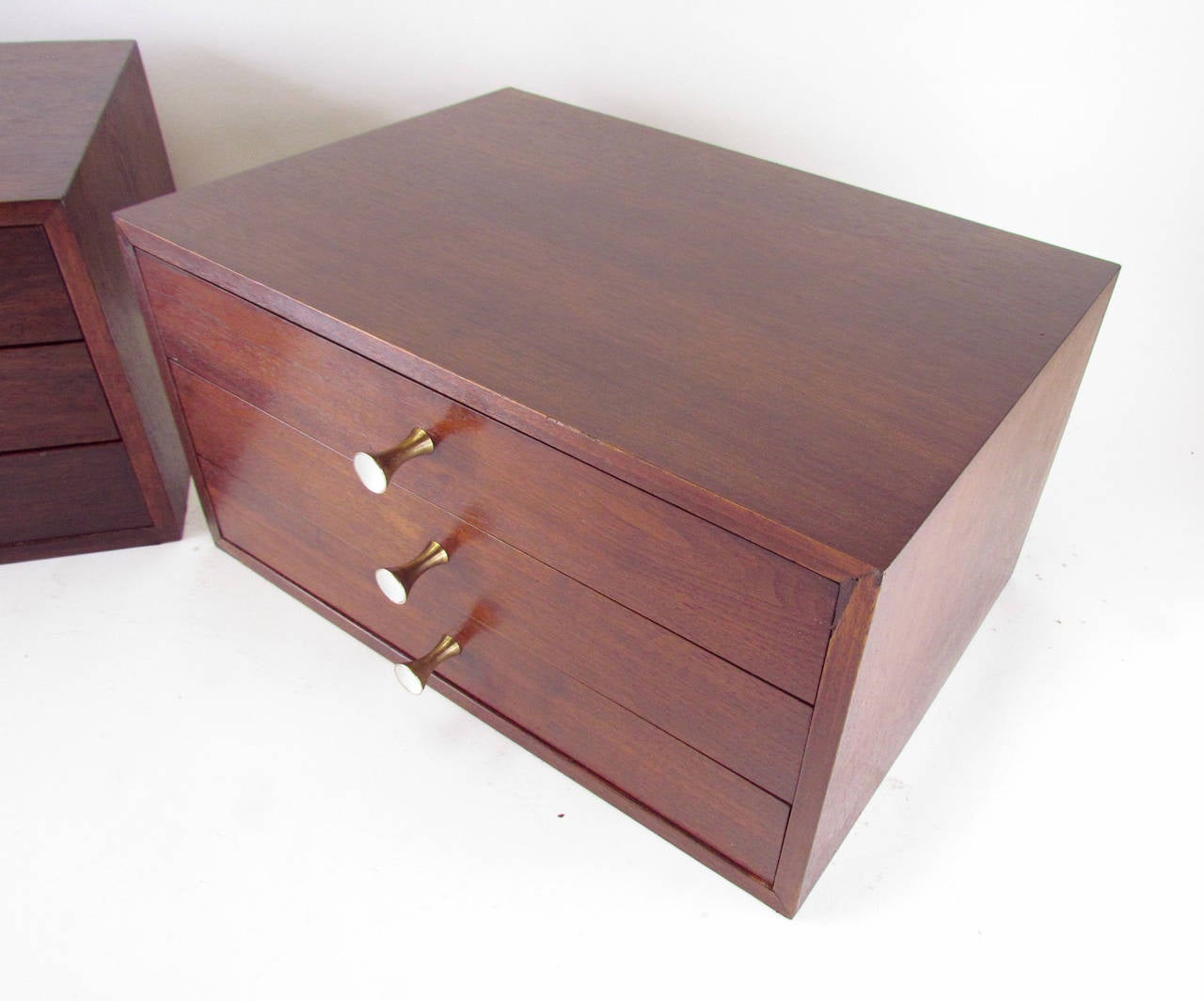 Pair of Danish Modern Rosewood Modernist Jewelry Boxes, circa 1960s In Good Condition In Peabody, MA