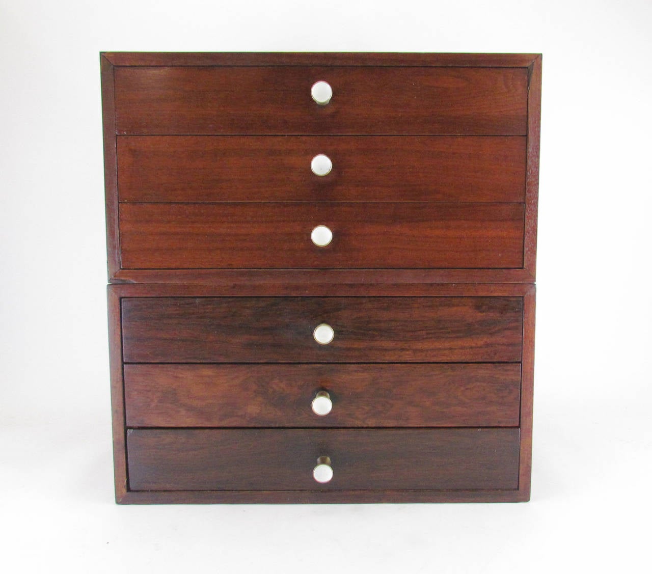 Mid-20th Century Pair of Danish Modern Rosewood Modernist Jewelry Boxes, circa 1960s