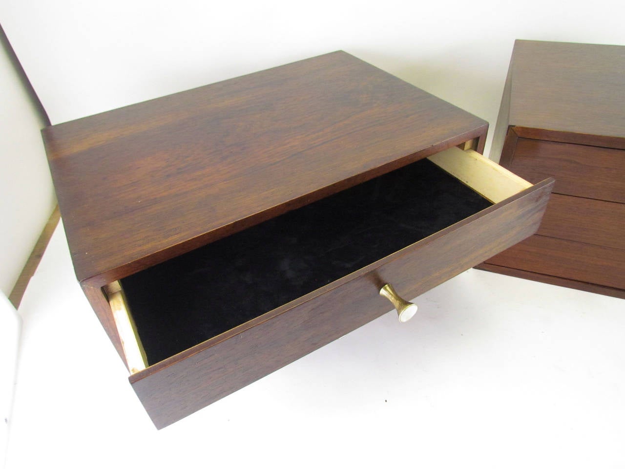 Pair of Danish Modern Rosewood Modernist Jewelry Boxes, circa 1960s 1