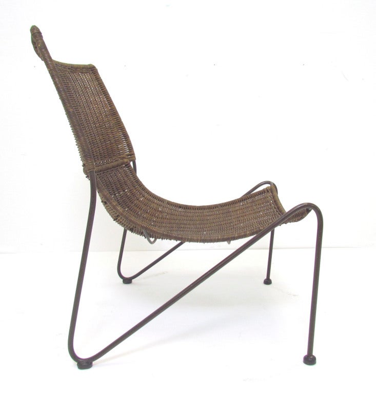 American Pair of Wicker Lounge Chairs After Van Keppel and Green