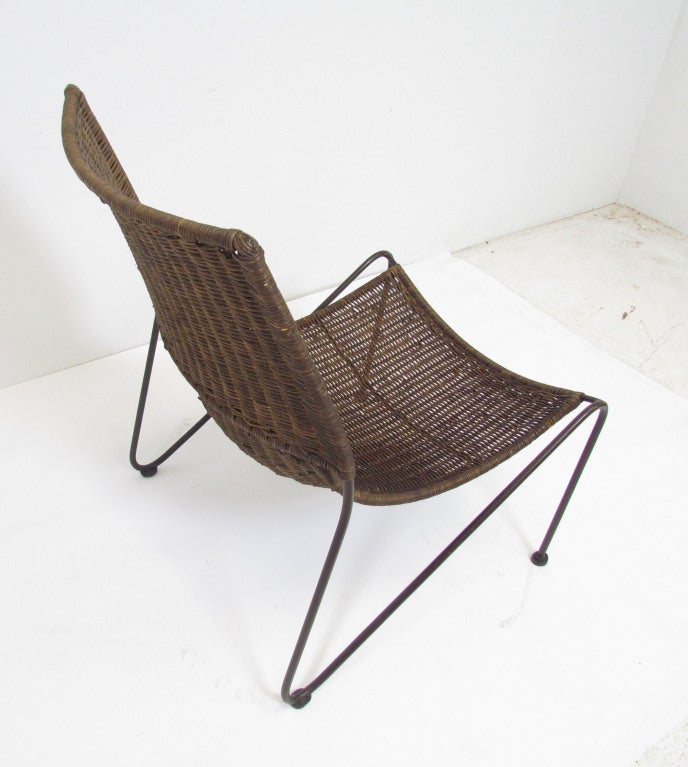 Mid-20th Century Pair of Wicker Lounge Chairs After Van Keppel and Green