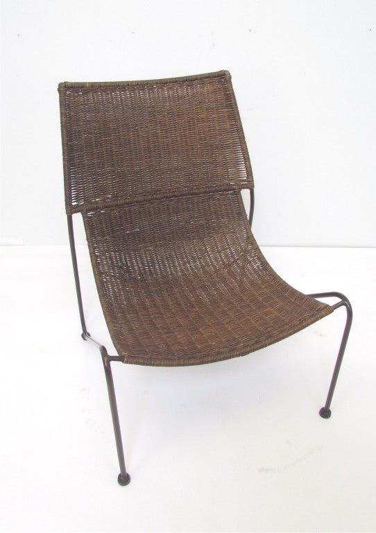 Pair of Wicker Lounge Chairs After Van Keppel and Green 1