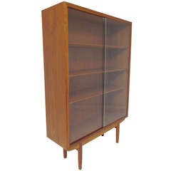 Retro Danish Teak Bookcase With Glass Doors by Borge Mogensen ca. 1960s