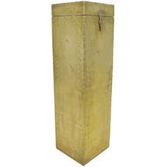 Tall Brass Studded Pedestal Chest by Sarreid