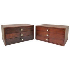 Pair of Danish Modern Rosewood Modernist Jewelry Boxes, circa 1960s