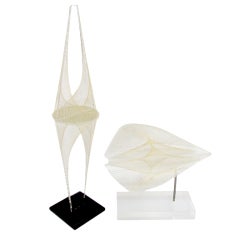 Abstract Lucite and String Sculptures, in Manner of Naum Gabo