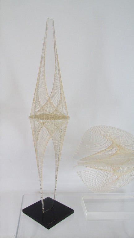 Abstract Lucite and String Sculptures, in Manner of Naum Gabo 3