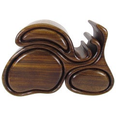 Abstract Sculptural Rosewood Jewelry Box by Richard Rothbard