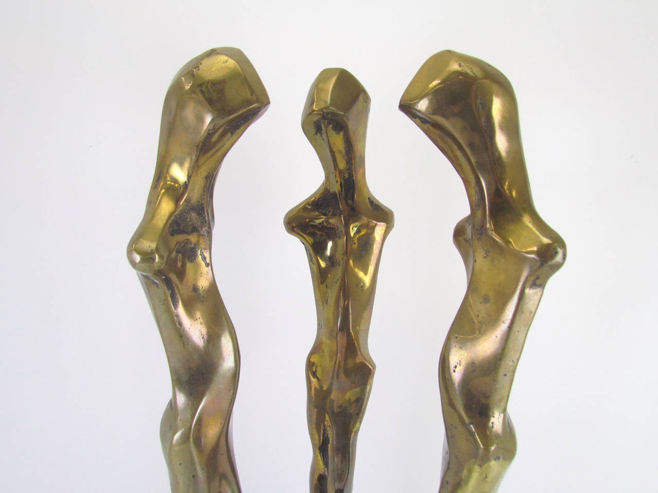Abstract Figural Modernist Sculpture in Bronze and Marble, Signed Davidson In Excellent Condition In Peabody, MA
