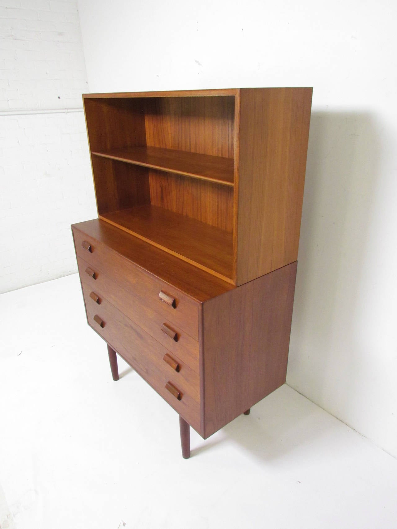 Danish Teak Chest of Drawers with Open Shelf by Børge Mogensen In Good Condition In Peabody, MA