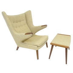 Hans Wegner Papa Bear Lounge Chair and Ottoman