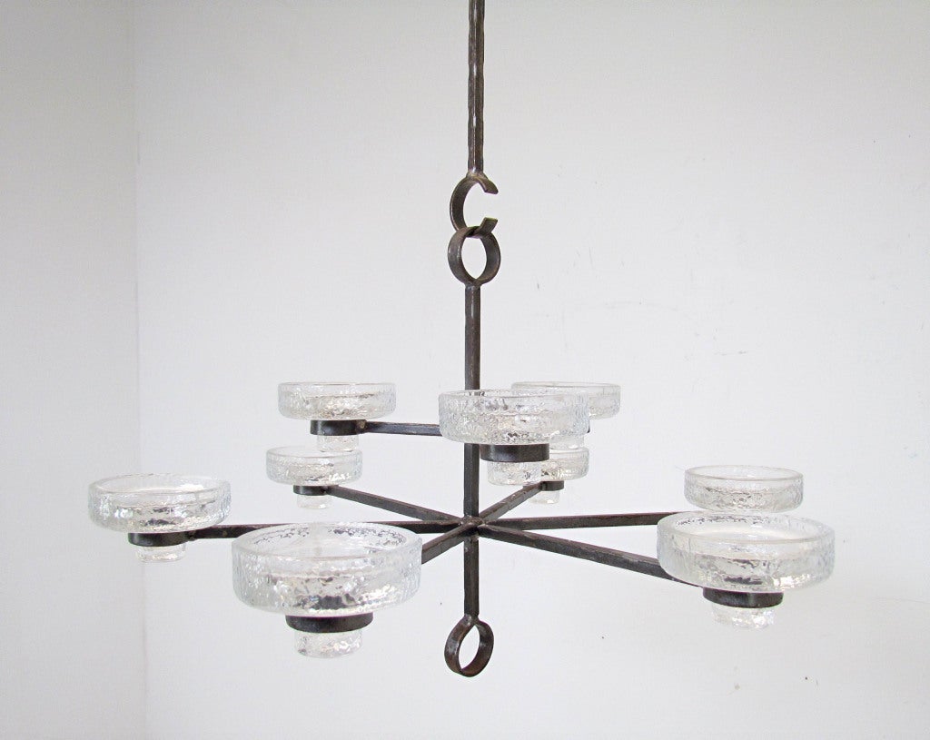 Nine Arm Chandelier Candelabrum by Erik Hoglund, Sweden