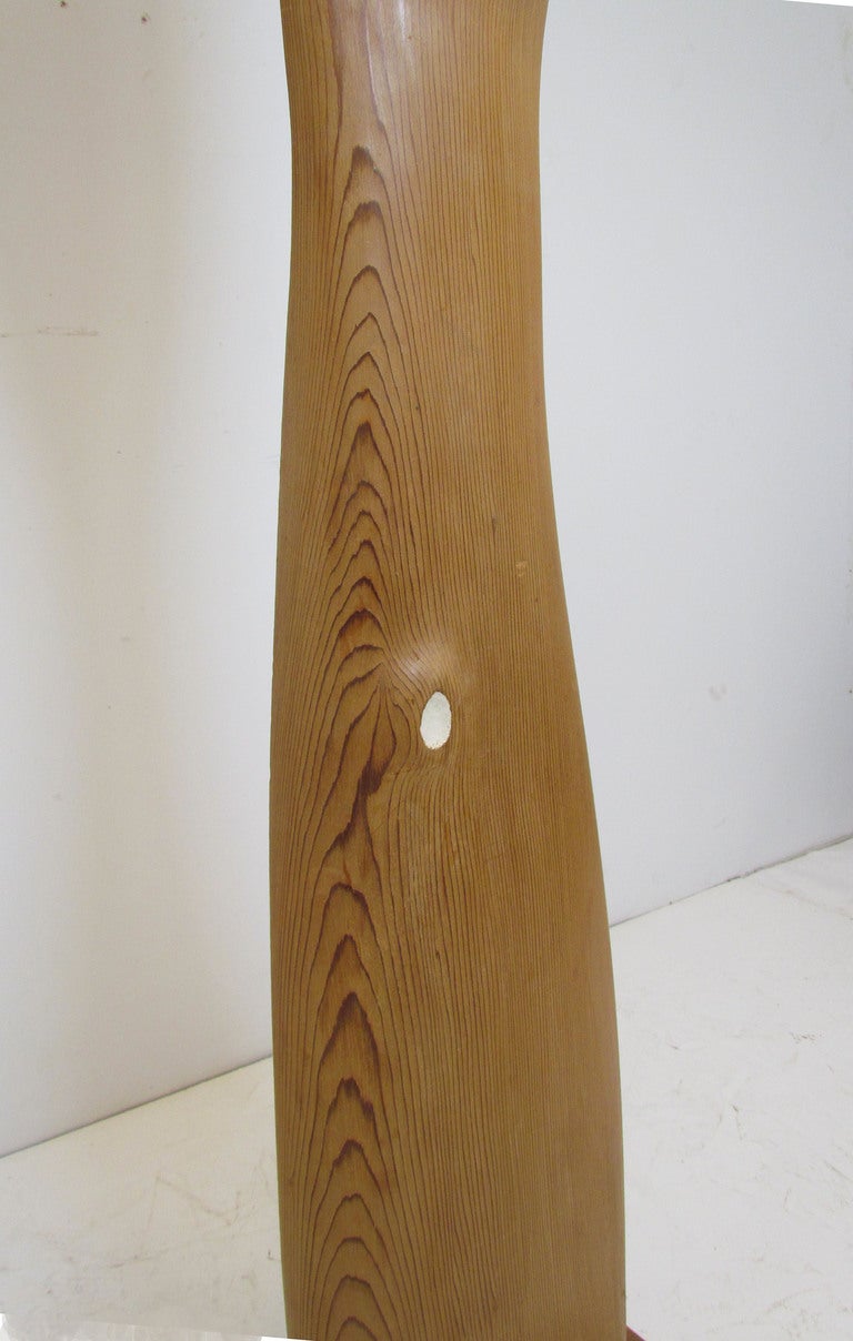 Mid-Century Modern Monumental Abstract Organic Carved Wood Floor Sculpture by John Risley