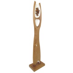 Monumental Abstract Organic Carved Wood Floor Sculpture by John Risley 9