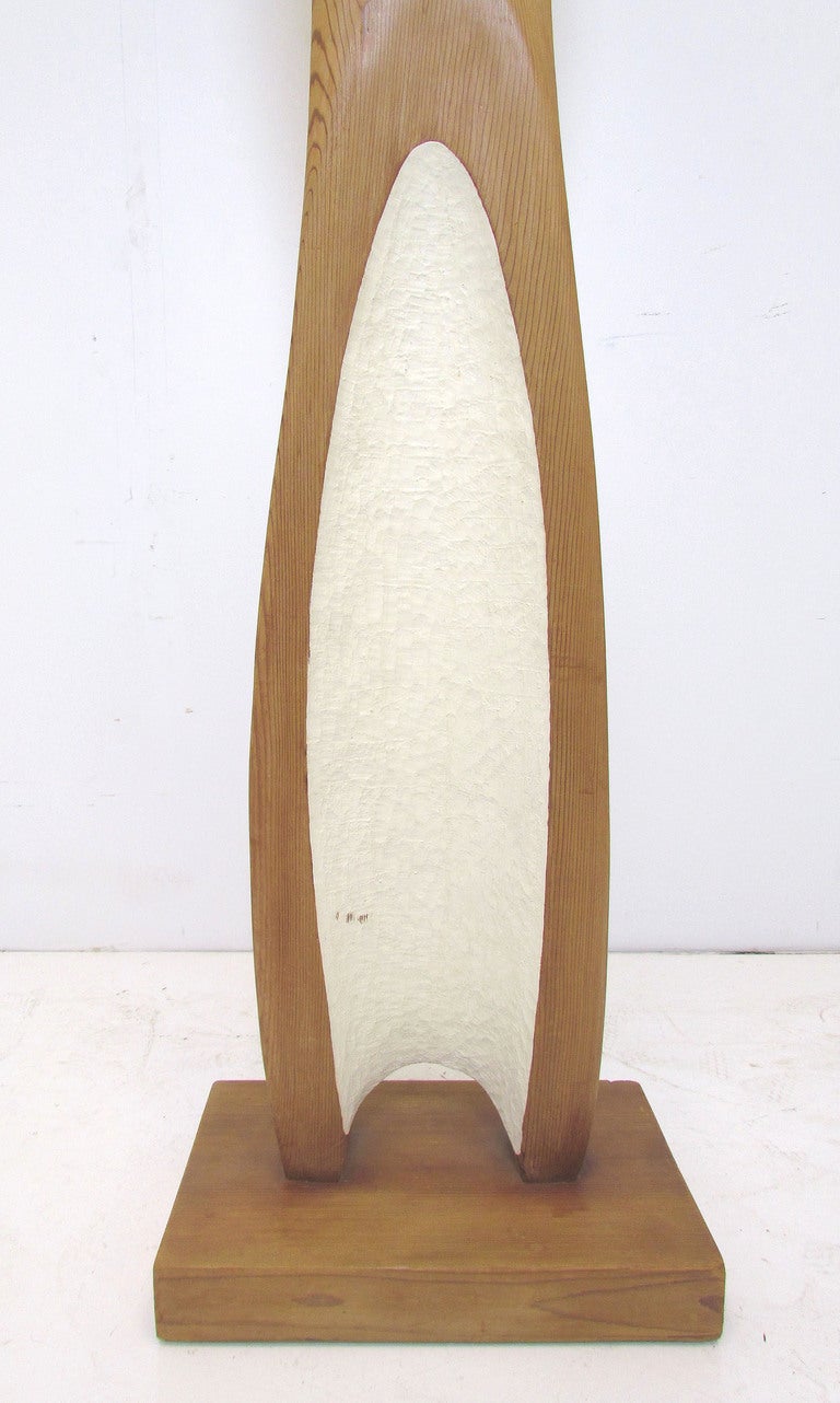 Mid-20th Century Monumental Abstract Organic Carved Wood Floor Sculpture by John Risley