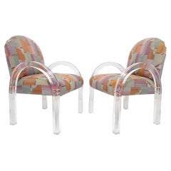 Pair of Lucite Arm Chairs by Charles Hollis Jones