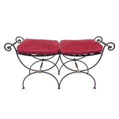 Wrought Iron Neoclassical  Two-Seat Bench  ca. 1960s