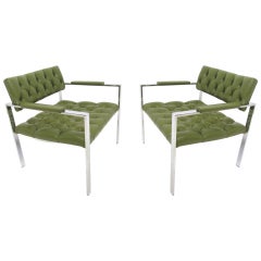 Pair of Extra Wide Lounge Chairs by Milo Baughman
