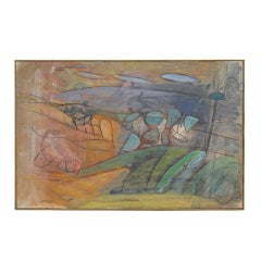 Abstract Landscape Oil by Listed Artist Marilyn Powers