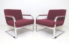 Pair of Cantilever Chrome Lounge Chairs