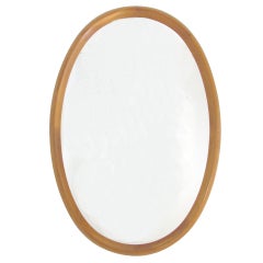 Danish Teak Oval Wall Mirror by Pedersen and Hansen