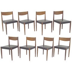 Set of Eight Danish Teak Dining Chairs by Poul Volther