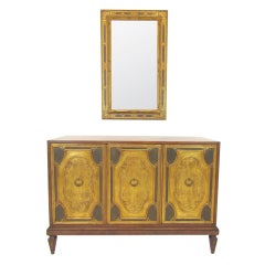 Hollywood Regency Gilded Cabinet with Mirror by Mastercraft