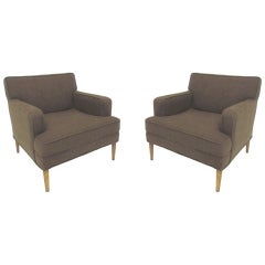Pair of Mid-Century Upholstered Lounge Chairs