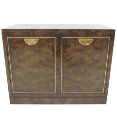 Regency Style Burl Wood Console Cabinet by Mastercraft
