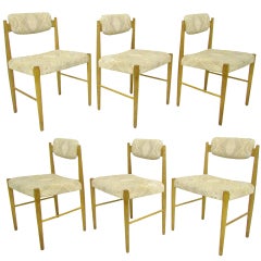 Set of Six Danish Oak Dining Chairs ca. 1960s