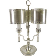 Hollywood Regency Silver Plated Bouillotte Lamp, ca. 1940s