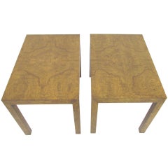Pair of Burl Wood End Tables by Edward Wormley for Dunbar