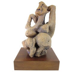 Mid-Century Modern Cubist Figural Nude Sculpture