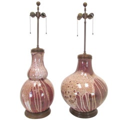 Exceptional Studio Pottery Lamps by Walter Yovaish