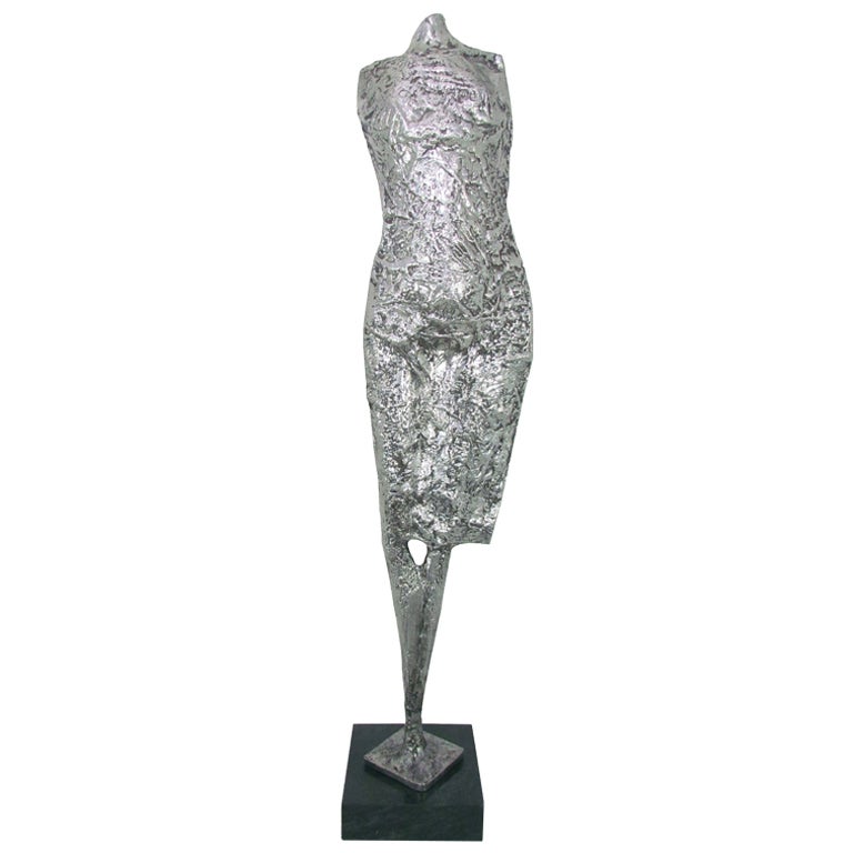 Abstract Figural 3' Cast Aluminum Sculpture ca. 1970s