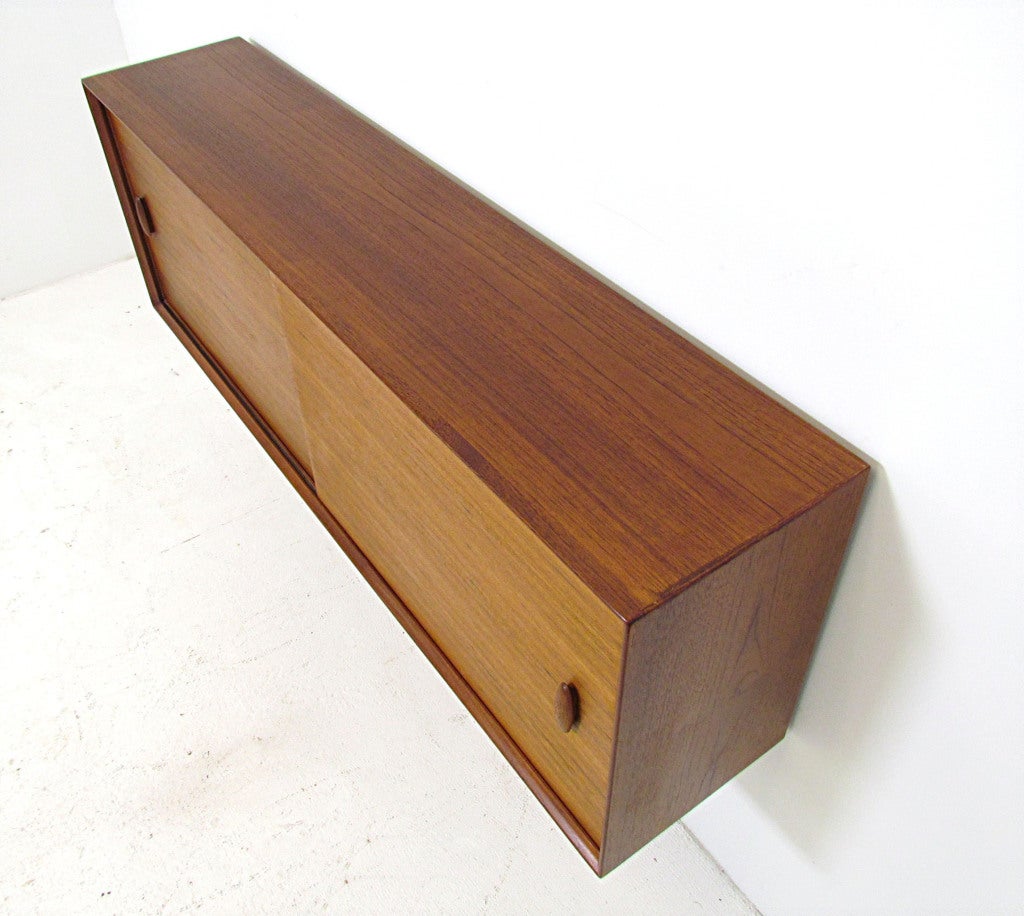 Danish Teak Wall Mounted Cabinet by Povl Dinesen, ca. 1960s