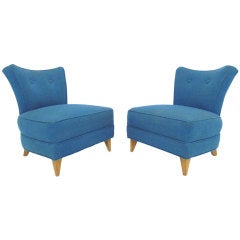 Pair of  Glamorous Mid-Century Slipper Lounge Chairs