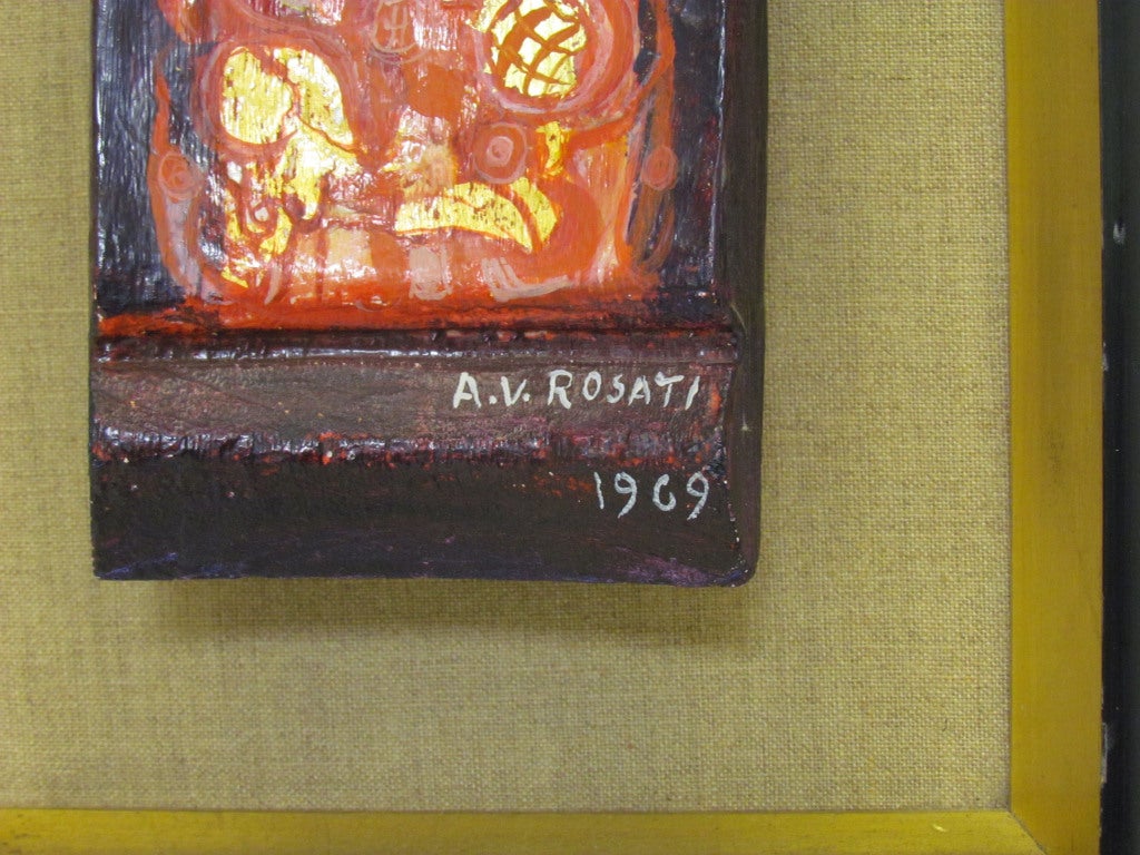 Mid-20th Century Found Object Painting by Angelo Rosati, d. 1969