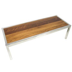 Rosewood and Chrome Coffee Table by Milo Baughman, ca. 1970s