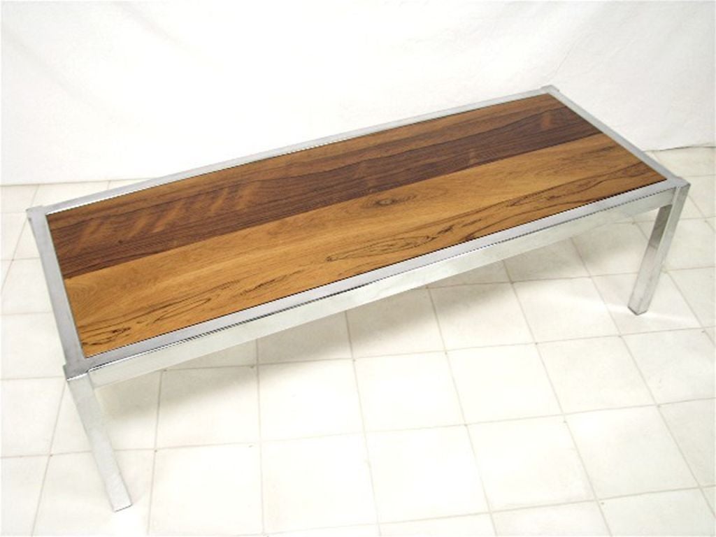Rosewood and Chrome Coffee Table by Milo Baughman, ca. 1970s