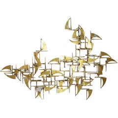 Signed Abstract Metal Work Wall Sculpture by William Bowie