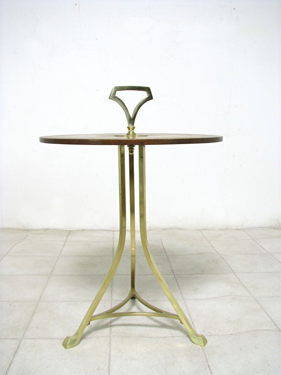 Cigarette or Cocktail Table in Burl and Solid Brass by Baker 2