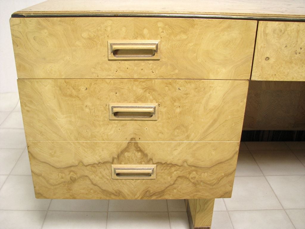 Burl Wood Executive Desk by Henredon, circa early 1970s 2