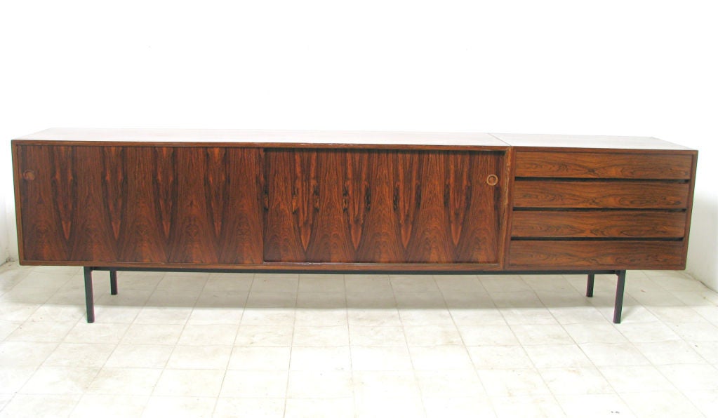 Unusual Nine Foot Rosewood Sideboard circa 1970s