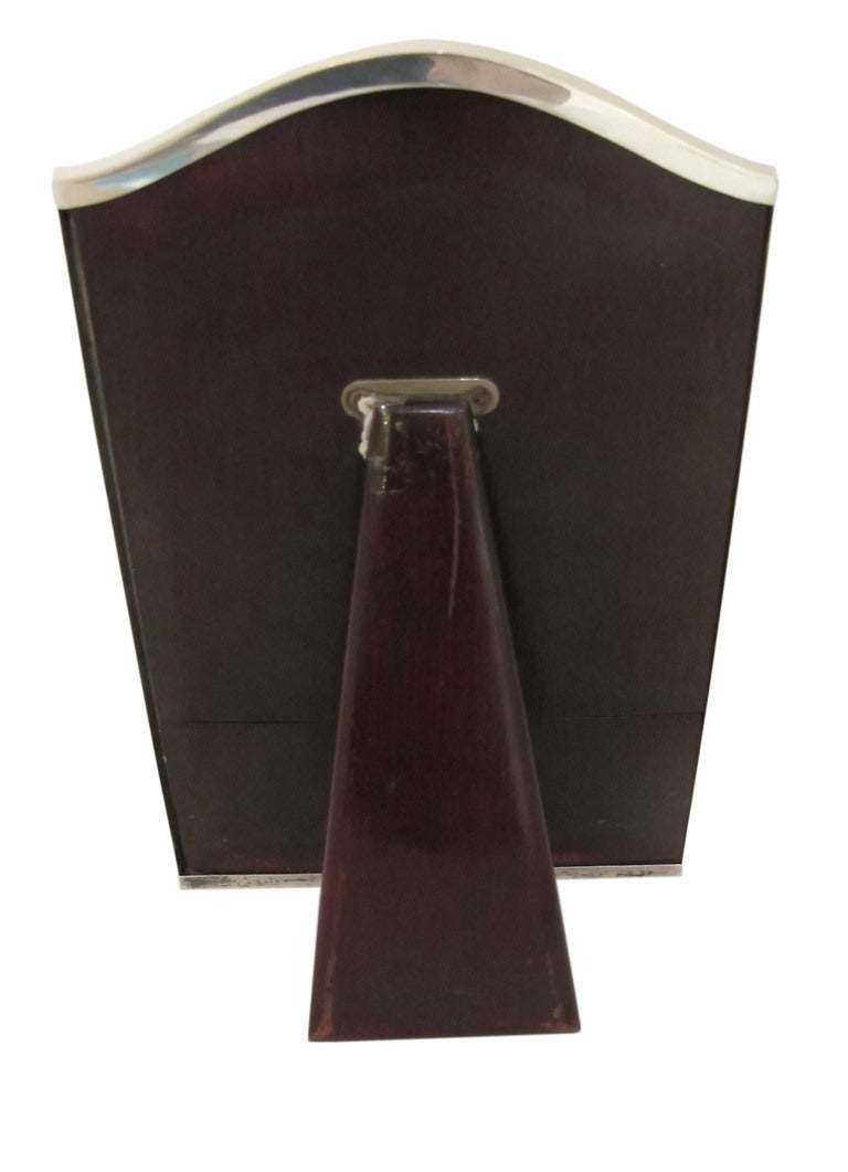 Unusual sterling silver engine-turned frame hallmarked Birmingham 1919 by Mappin & Webb.