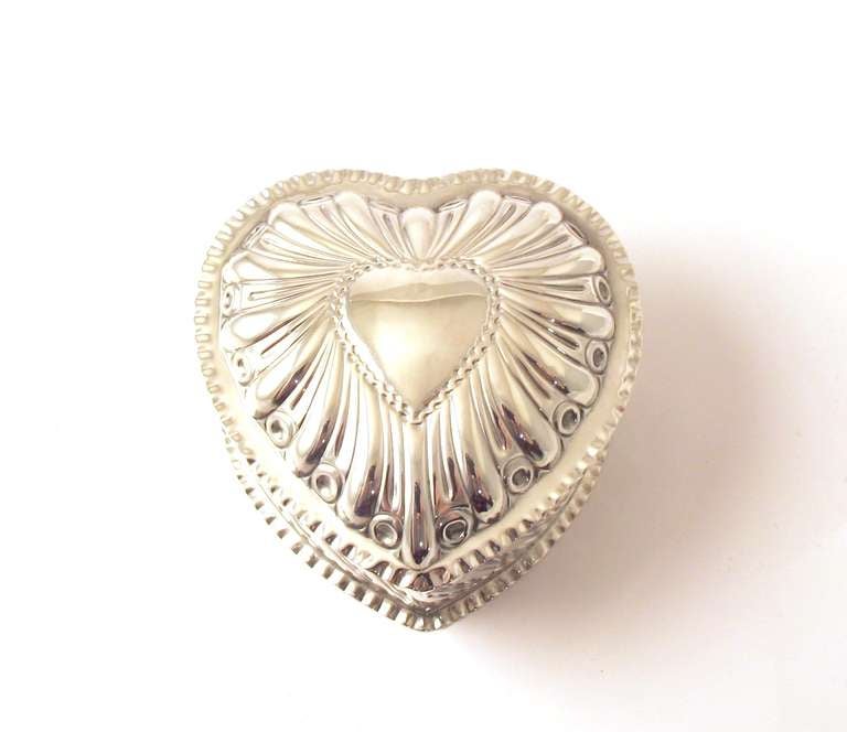 Victorian Sterling Silver Heart-Shaped Box
