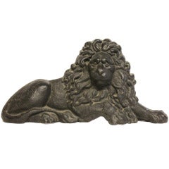 Antique Cast Iron Recumbent Lion